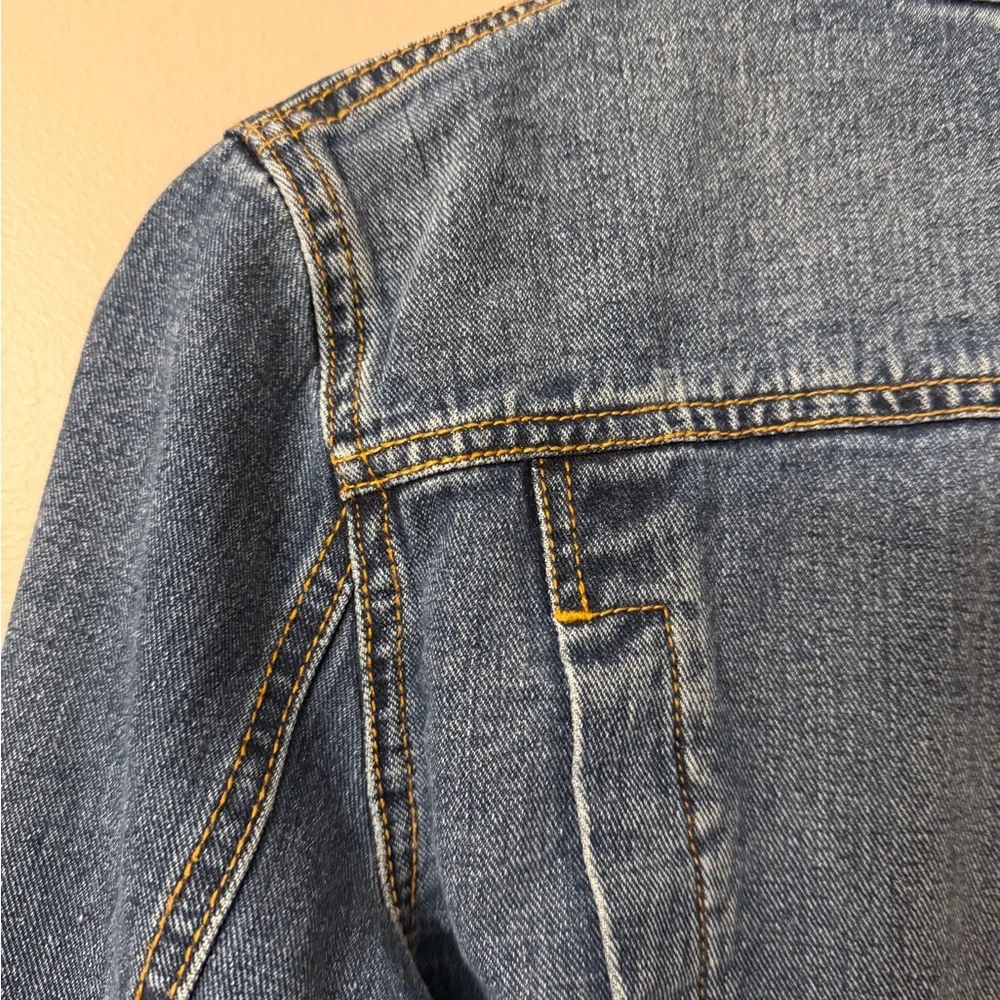 Free People Classic Short Blue Jean Denim Jacket Excellent Condition Small - Picture 7 of 8